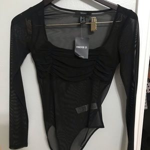 Forever 21 black mesh bodysuit